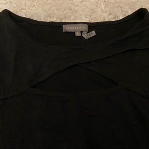 Cutout neckline black top